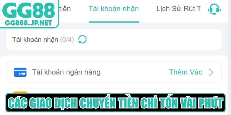 Thông thường, các giao dịch chuyển tiền cược chỉ tốn vài phút